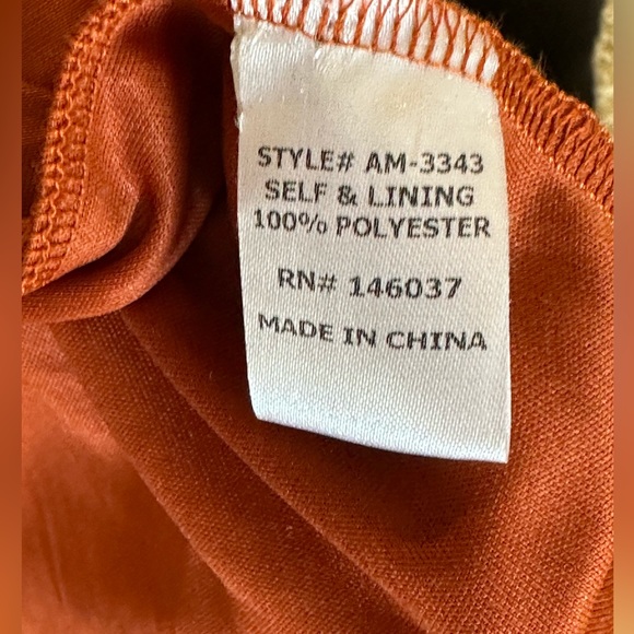 Brunt orange / pumpkin long sleeve tiered maxi dress size medium - Picture 7 of 10